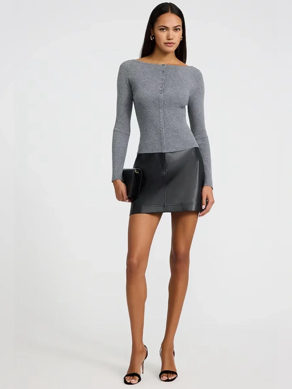Express Black Faux Leather Mini Skirt